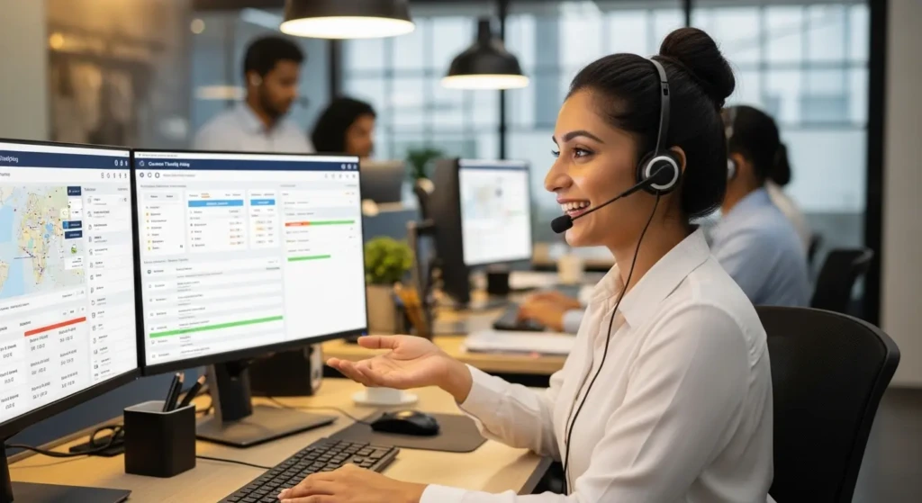 Sairaj International customer support team assisting with shipment tracking